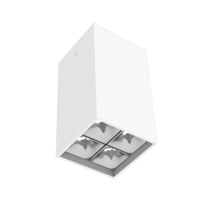 Светодиодный светильник VARTON DL-Box Reflect Multi 2x2 накладной 10 Вт 3000 К 80х80х150 мм RAL9003 белый муар 24° DALI